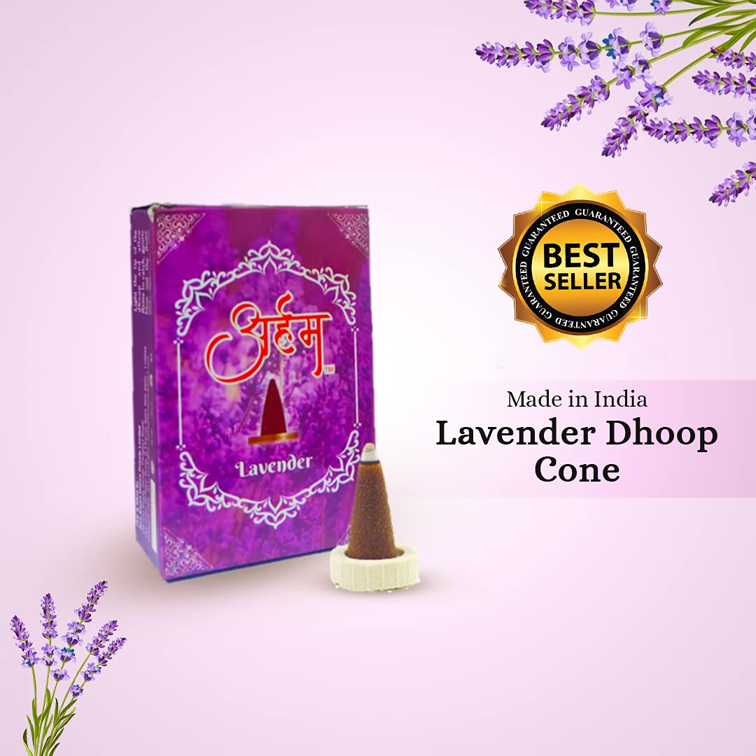 Arham Premium Lavender Dhoop Cones (Pack of 6)